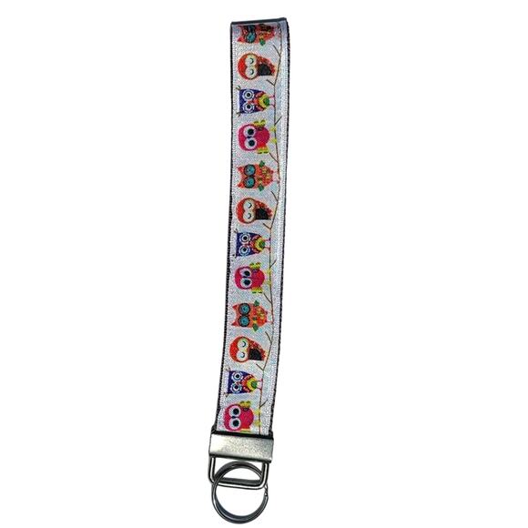 Key Chain Lanyard OWL Style Wrist Key Fob Handmade Colorful - Picture 1 of 4